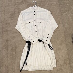 Zadig & Voltaire Cream Long Sleeve Dress with Black Accents